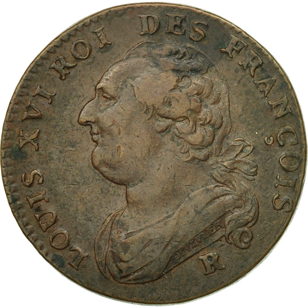 Moneta, Francia, 12 deniers françois, 12 Deniers, 1791, Orléans, BB, Bronzo