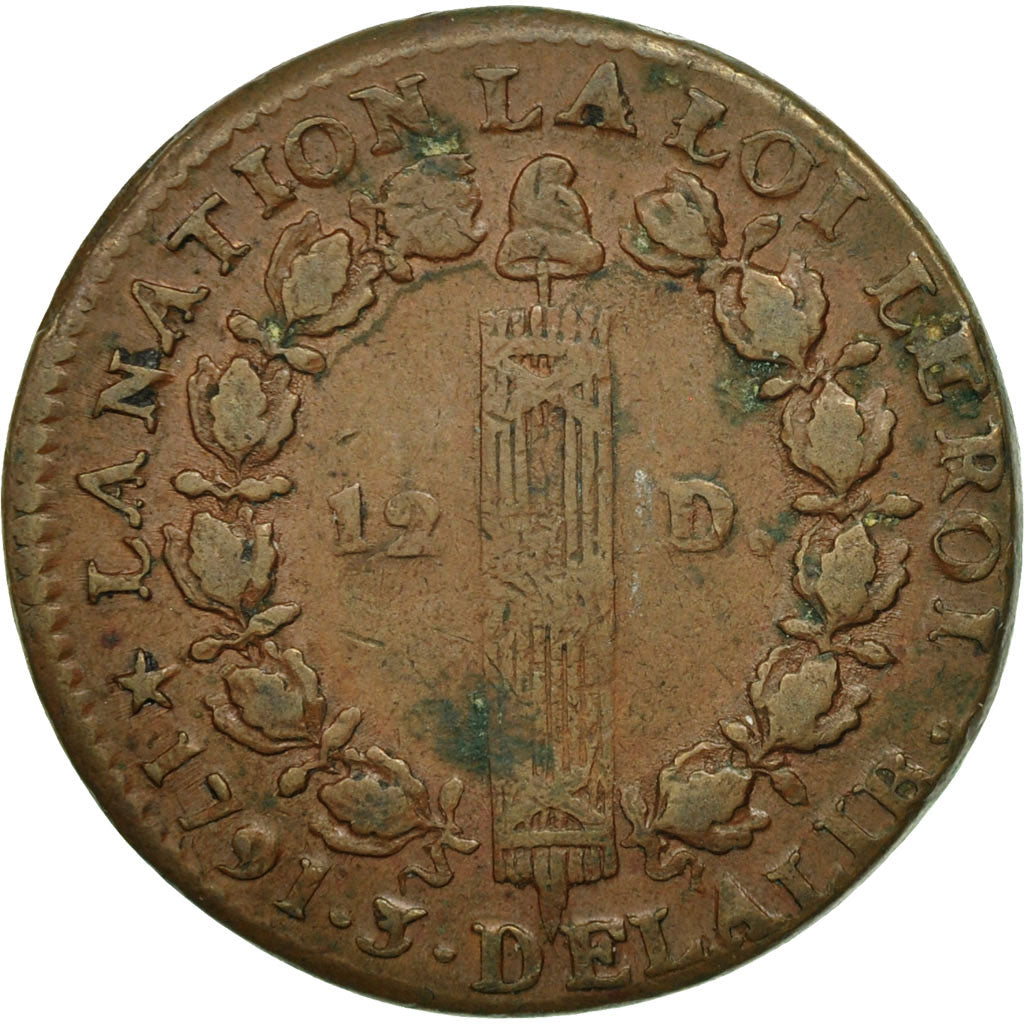 Moneta, Francia, 12 deniers françois, 12 Deniers, 1791, Orléans, BB, Bronzo