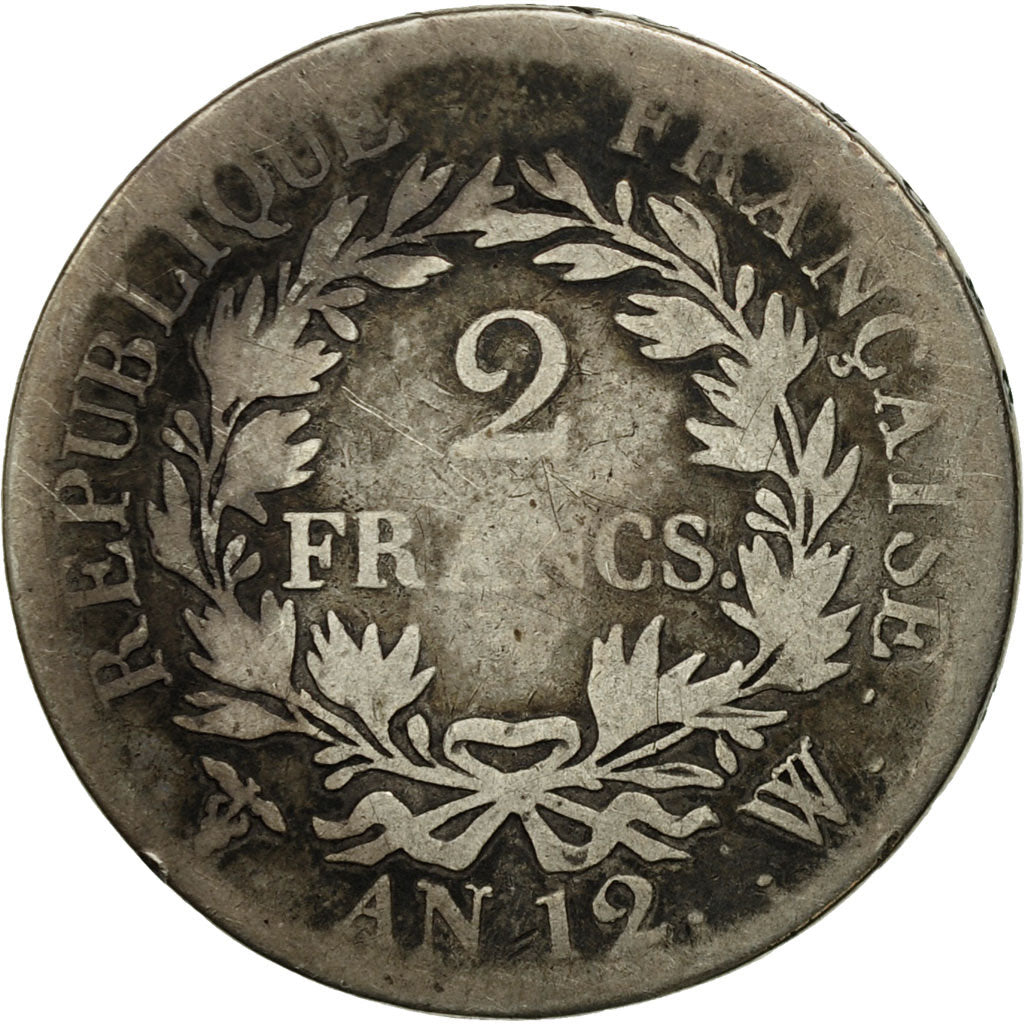 Moneta, Francja, Napoléon I, 2 Francs, 1804, Lille, F(12-15), Srebro