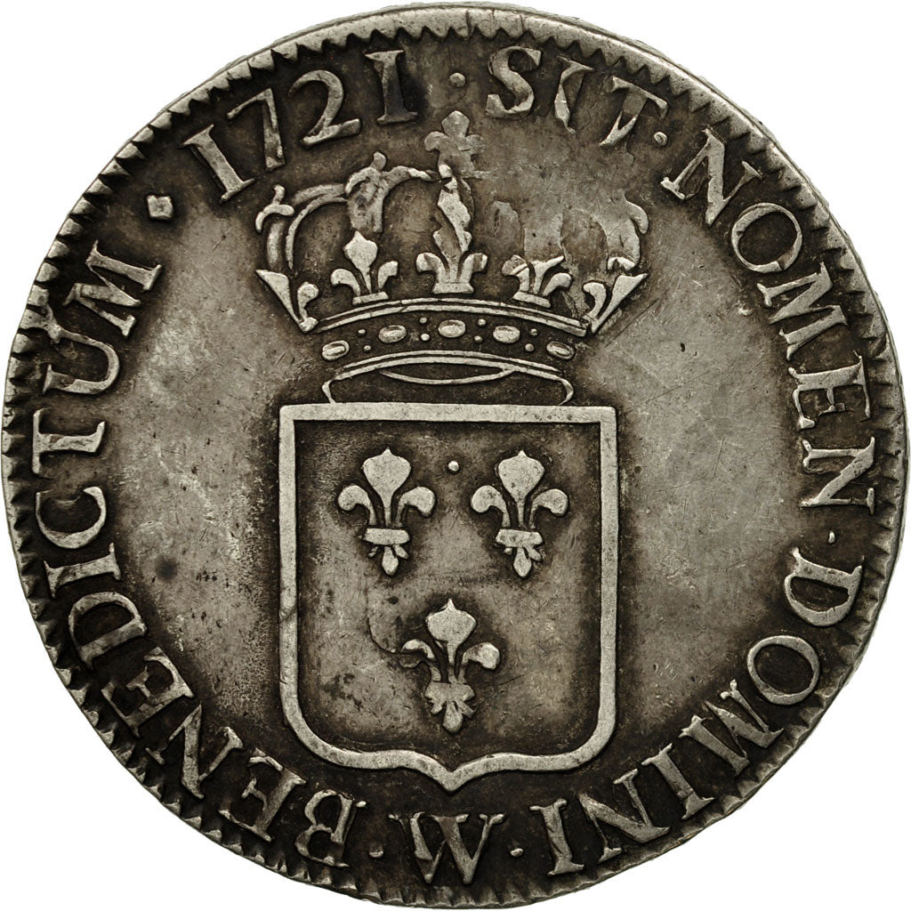 Coin, France, Louis XV, Écu de France, Ecu, 1721, Lille, VF(30-35), Silver