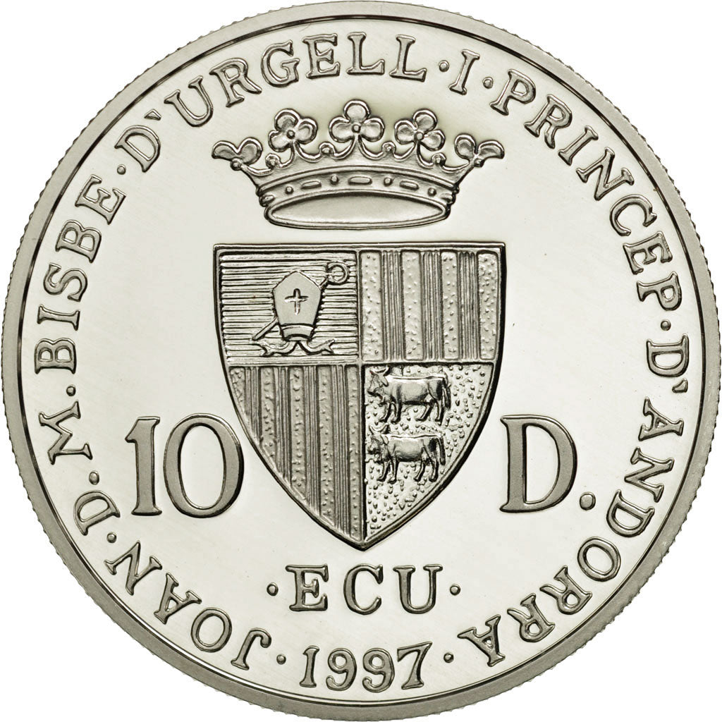 Andorra, 10 Diners, 1997, MS(65-70), Silver, KM:132