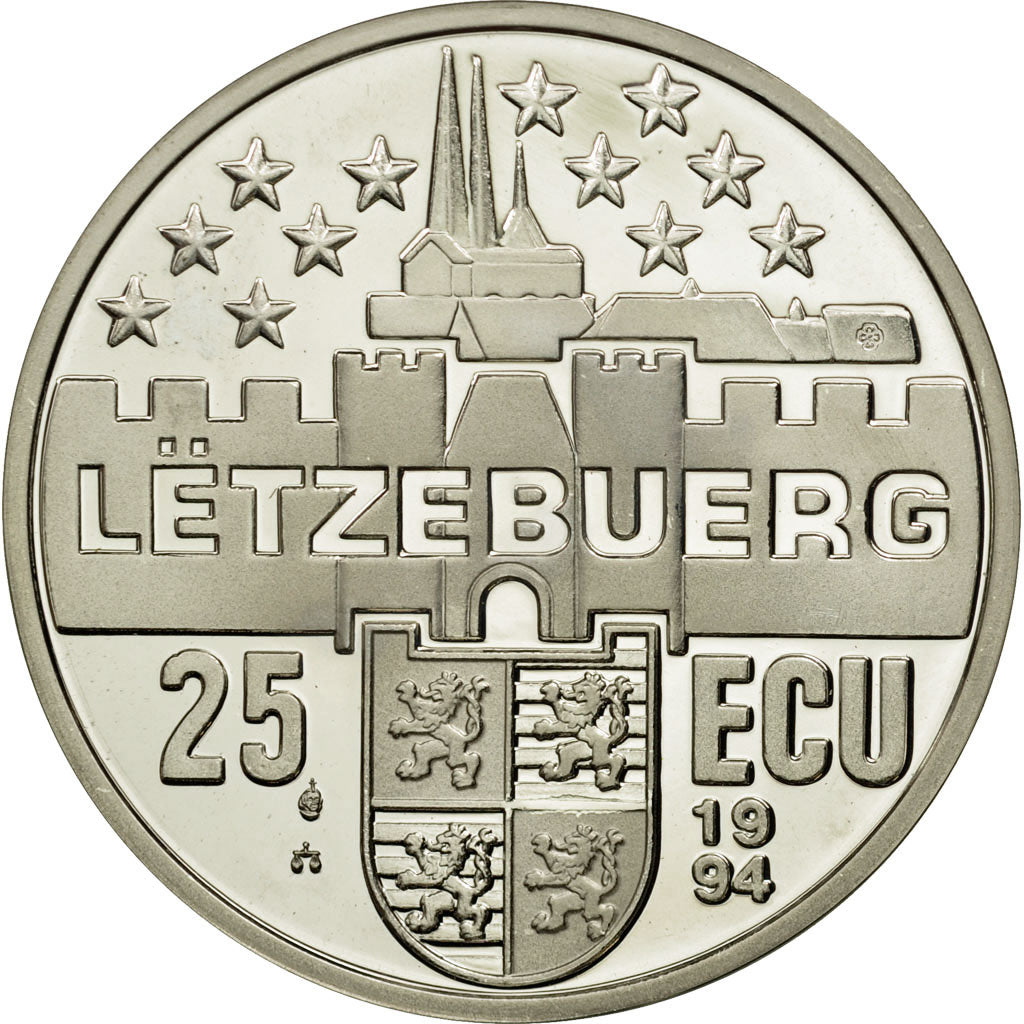 Coin, Luxembourg, 25 Ecu, 1994, MS(65-70), Silver, KM:41