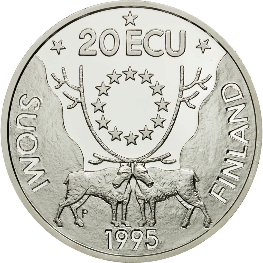 Coin, Finland, 20 ECU, 1995, MS(65-70), Silver, KM:19