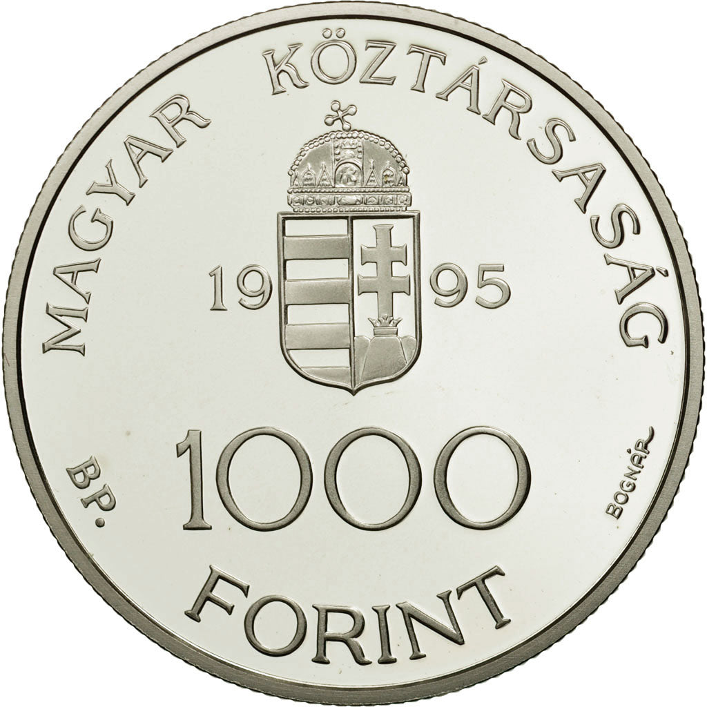Hungary, 1000 Forint, 1995, MS(65-70), Silver, KM:720