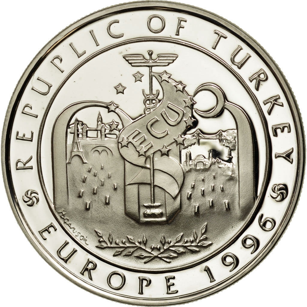 Moneda, Turquía, 750000 Lira, 1996, FDC, Plata, KM:1046