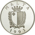 Malta, 5 Liri, 10 Ecu, 1993, MS(65-70), Silver, KM:104