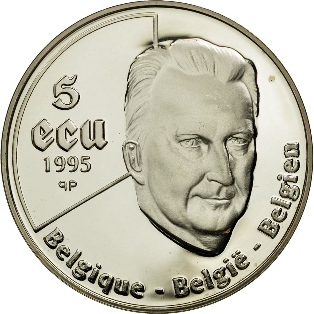 Belgium, 5 Ecu, 1995, MS(65-70), Silver, KM:200