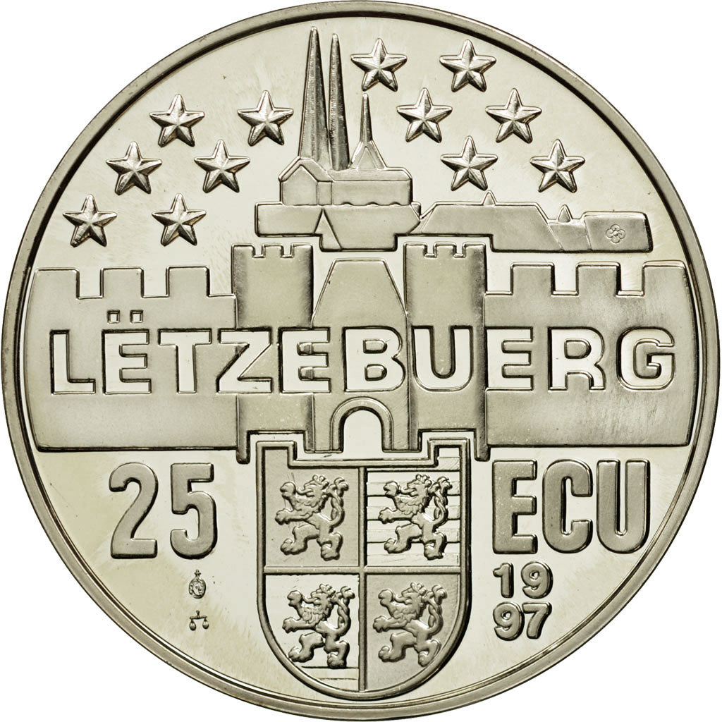 Coin, Luxembourg, Adolphe Grand Duc 1817-1905, 25 Ecu, 1997, MS(65-70), Silver