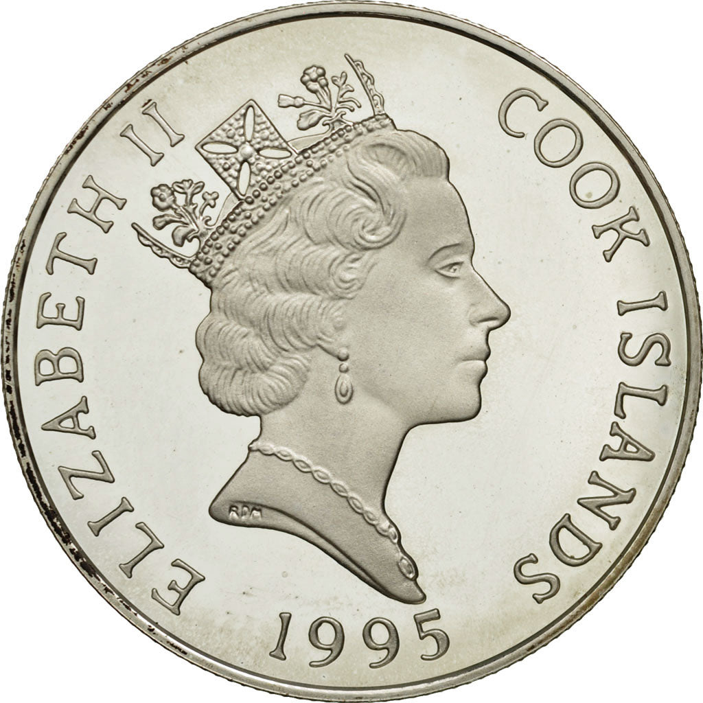 Cook Islands, Elizabeth II, 5 Dollars, 1995, MS(64), Silver, KM:234