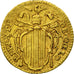 Vaticano, PAPAL STATES, Benedict XIV, 1/2 Zecchino, 1746, BB+, Oro