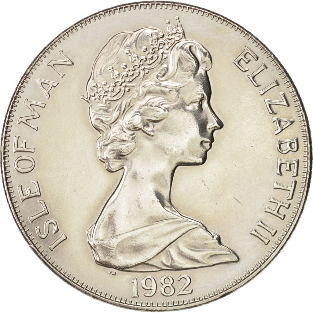 Isola di Man, Elizabeth II, Crown, 1982, Pobjoy Mint, SPL-, Rame-nichel, KM:99