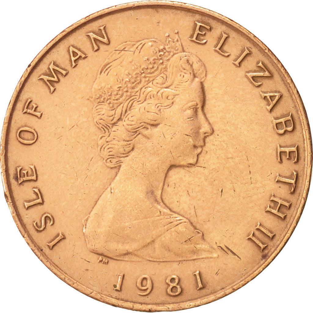 Isle of Man, Elizabeth II, 2 Pence, 1981, KM:60