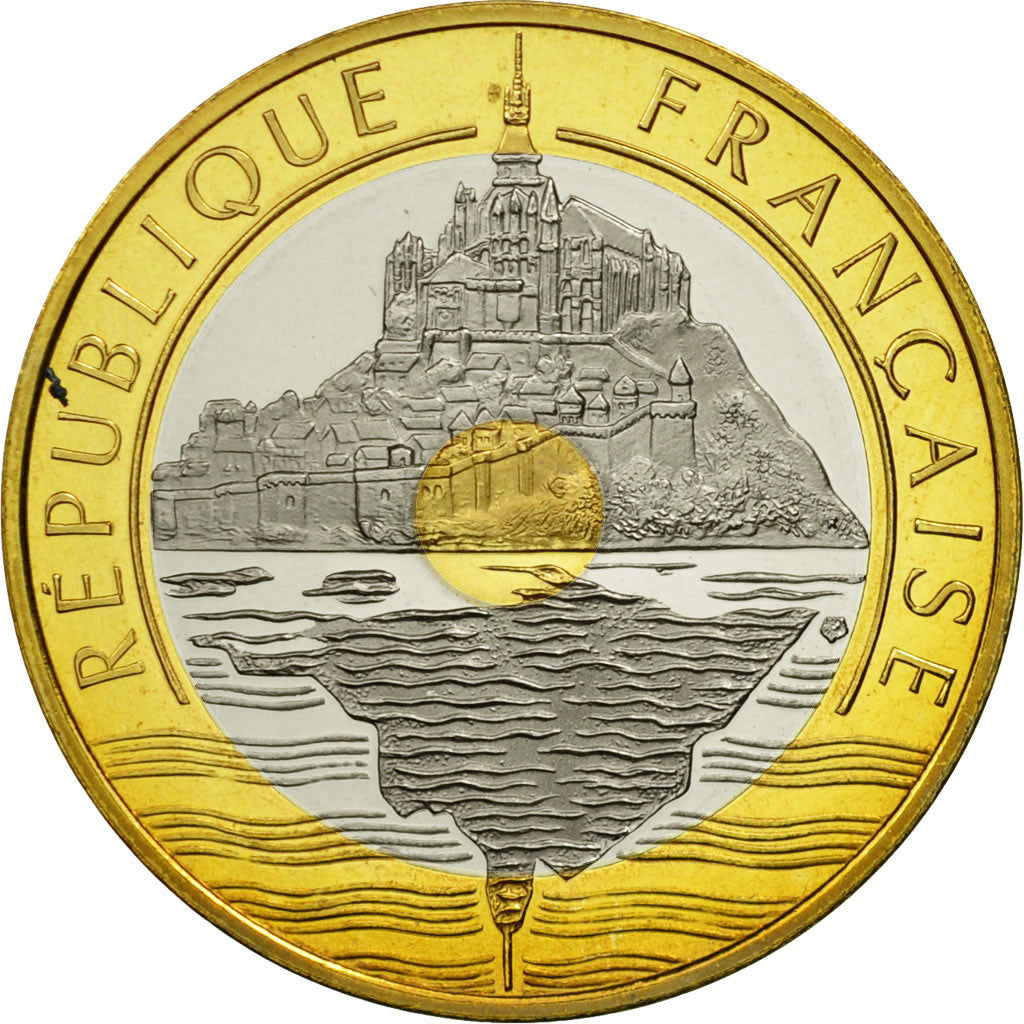 Coin, France, Mont Saint Michel, 20 Francs, 1999, MS(65-70), Tri-Metallic
