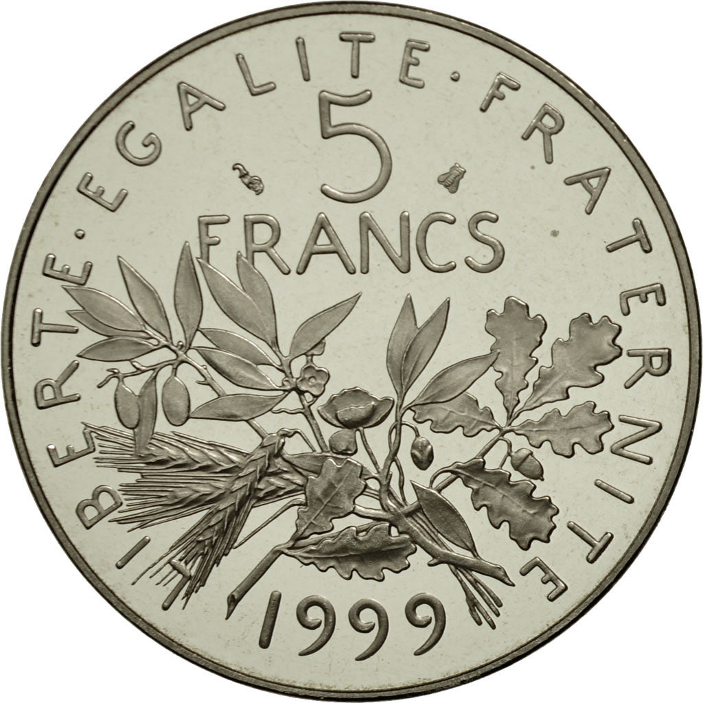 Coin, France, Semeuse, 5 Francs, 1999, Paris, MS(65-70), Nickel Clad
