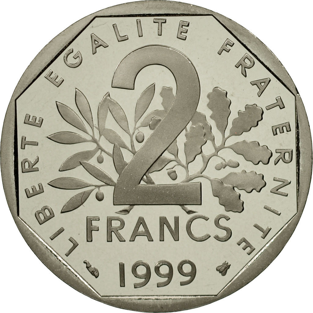 France, Semeuse, 2 Francs, 1999, MS(65-70), Nickel, KM:942.2, Gadoury:547b