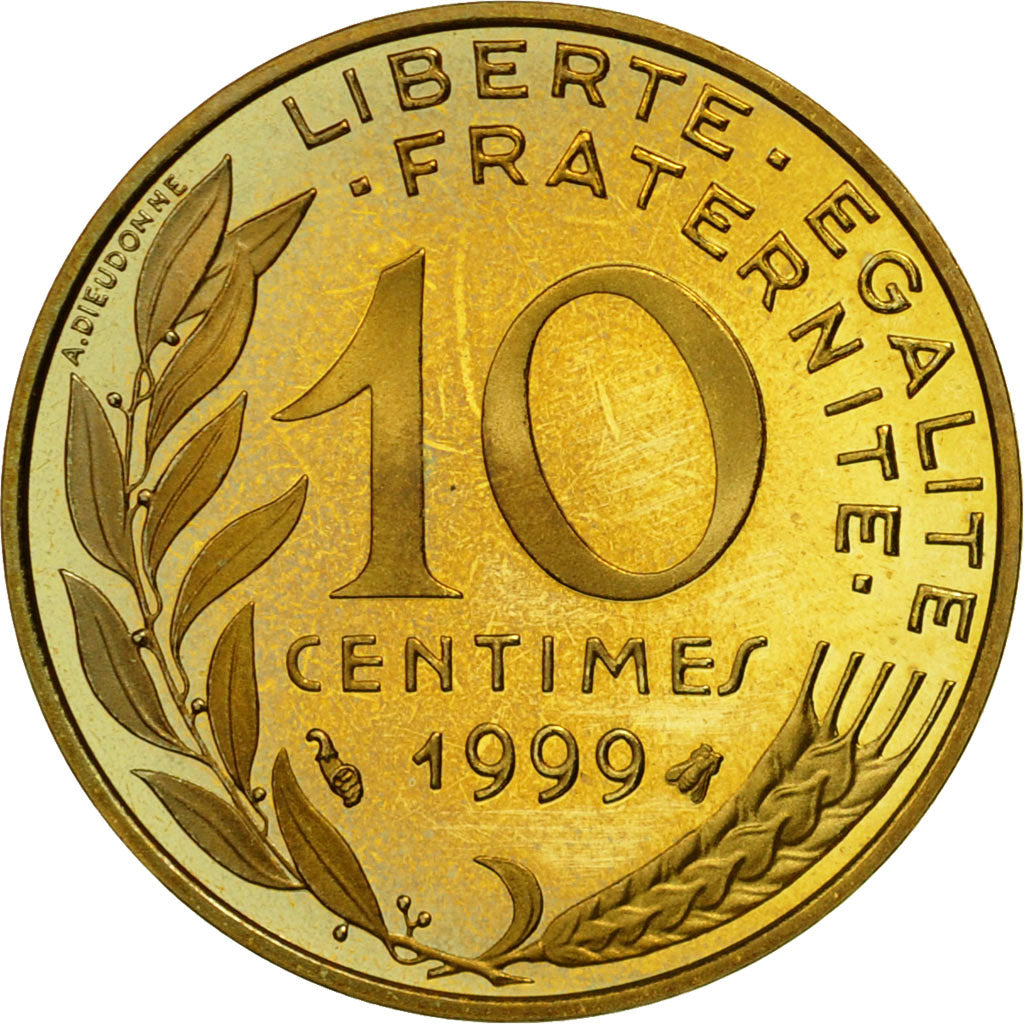 France, Marianne, 10 Centimes, 1999, Paris, FDC, Aluminum-Bronze, Gadoury 293a