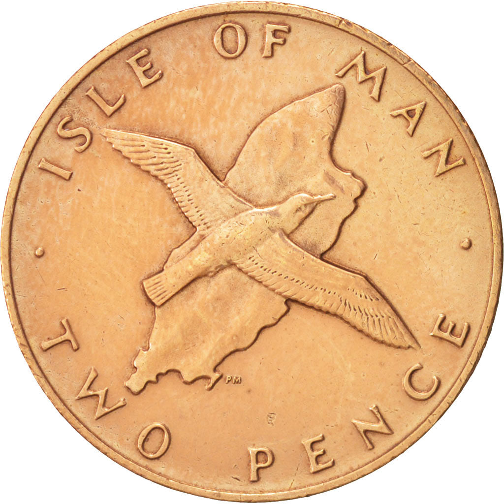 Isola di Man, Elizabeth II, 2 Pence, 1984, BB+, Bronzo, KM:34