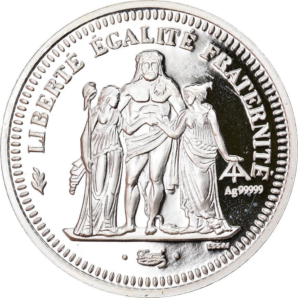 France, Médaille, Reproduction de la 20 Francs Hercule 1973, FDC, Argent