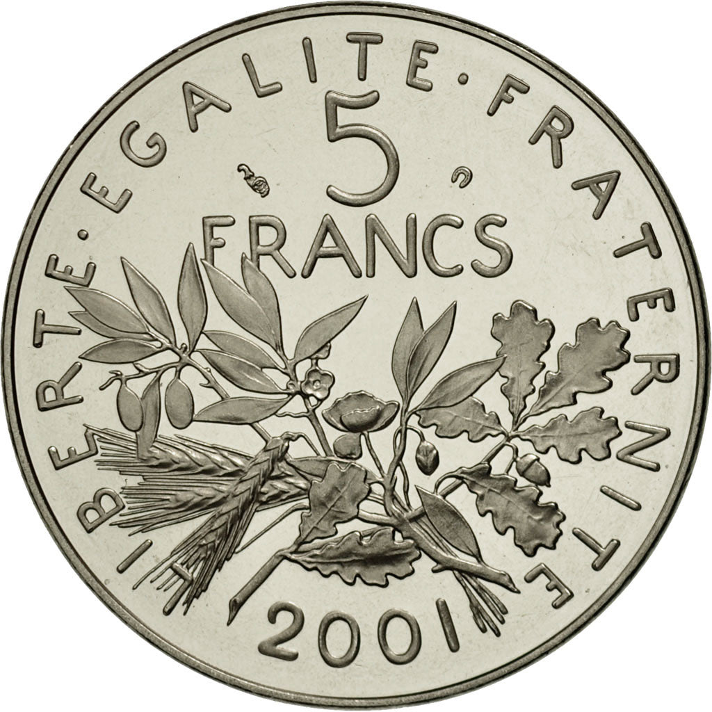 France, Semeuse, 5 Francs, 2001, Paris, MS(65-70), KM 926a.2