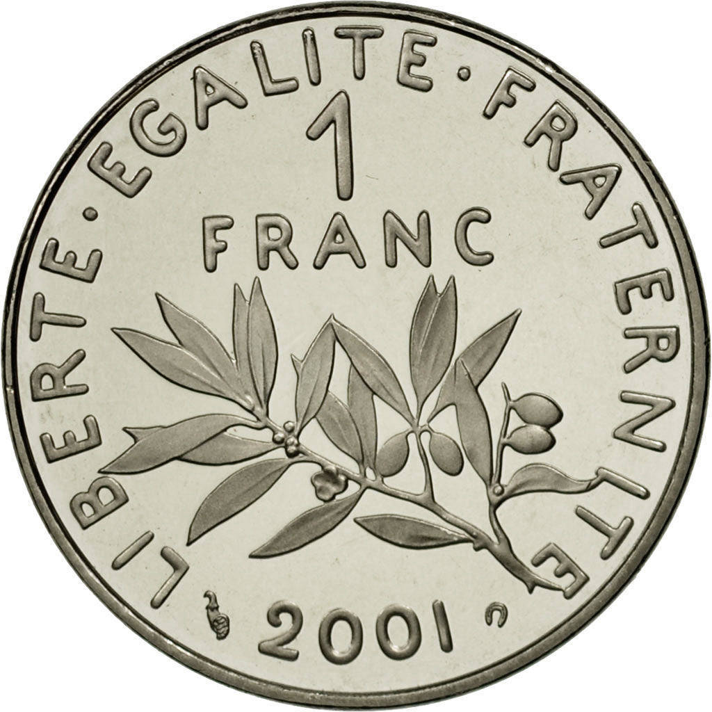 France, Semeuse, Franc, 2001, MS(65-70), Nickel, KM:925.2, Gadoury:474b