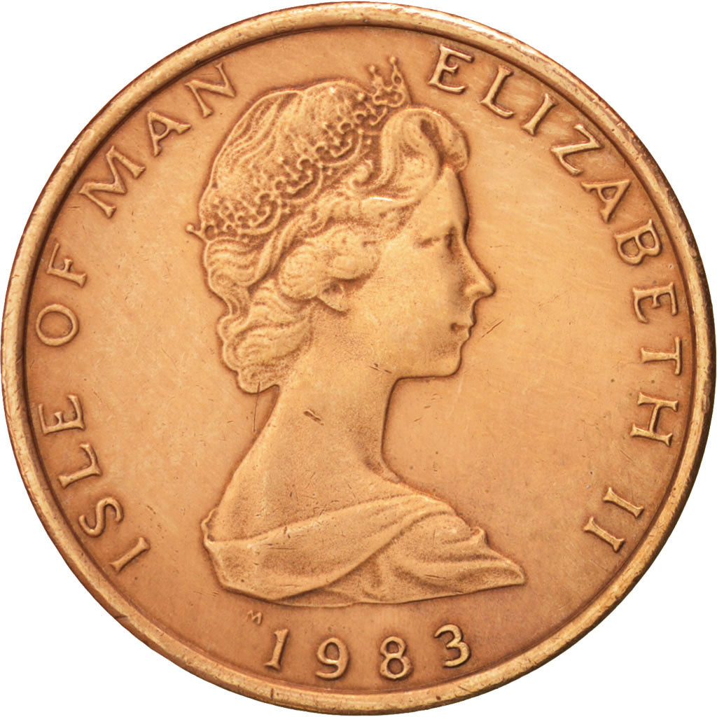 Isola di Man, Elizabeth II, 1/2 Penny, 1983, BB+, Bronzo, KM:58