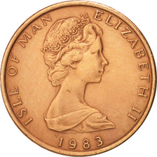 Isola di Man, Elizabeth II, 1/2 Penny, 1983, BB+, Bronzo, KM:58