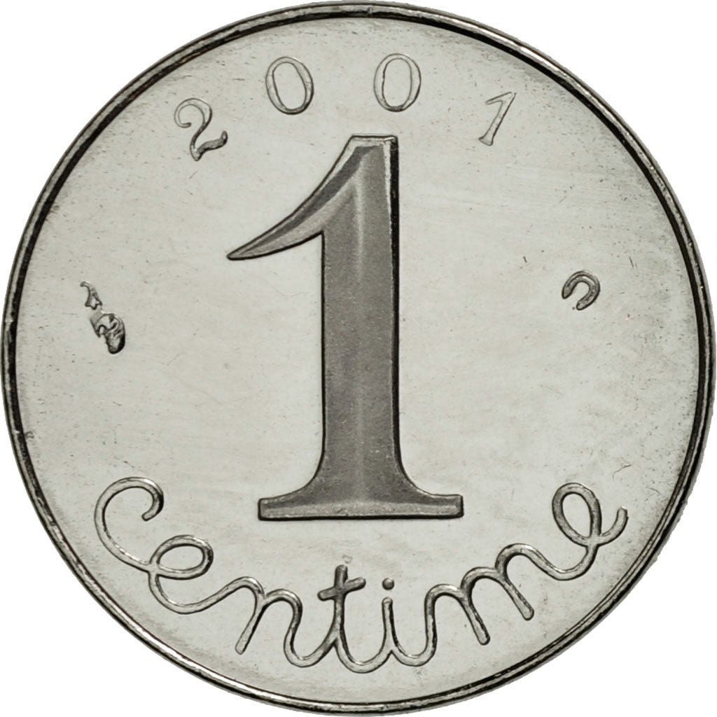 Moneta, Francja, Épi, Centime, 2001, Paris, MS(65-70), Stal nierdzewna, KM:928