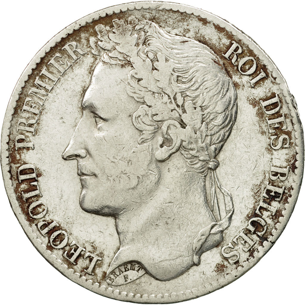 Münze, Belgien, Leopold I, 5 Francs, 5 Frank, 1833, S+, Silber, KM:3.1