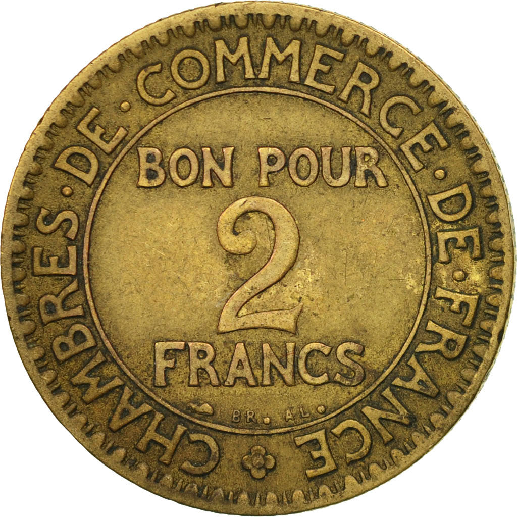 France, Chambre de commerce, 2 Francs, 1927, Paris, VF(20-25), KM 877