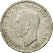 Australien, George VI, Florin, 1947, Melbourne, S+, Silber, KM:40a