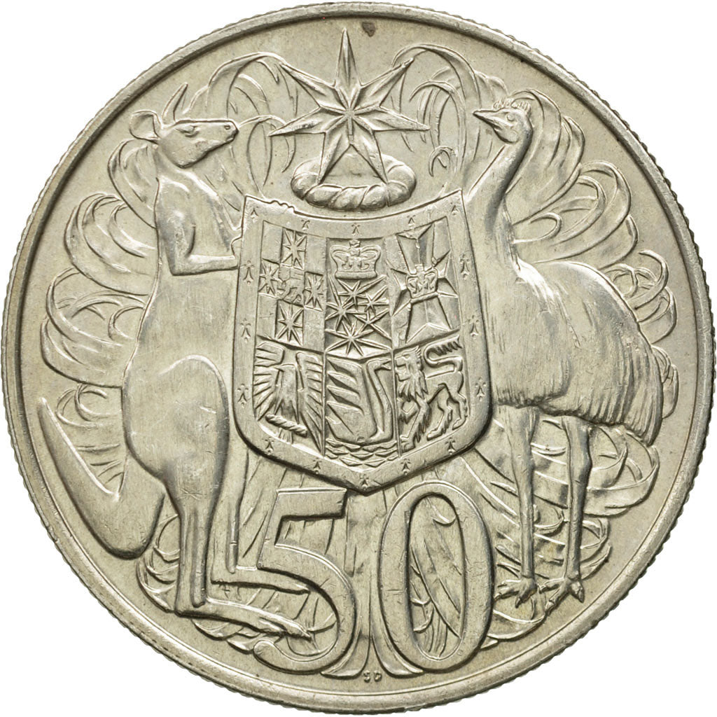 Australia, Elizabeth II, 50 Cents, 1966, EF(40-45), Silver, KM:67