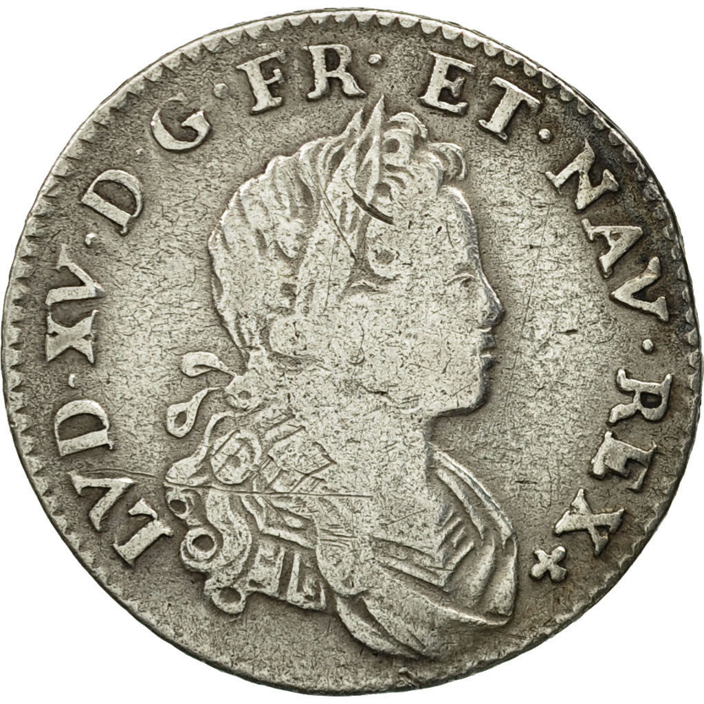 Coin, France, Louis XV, 1/6 Écu (XX – S) de France-Navarre, 20 Sols, 1/6 ECU