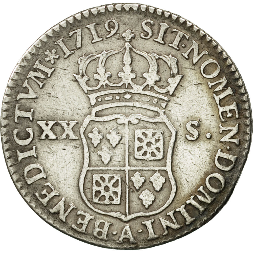 Coin, France, Louis XV, 1/6 Écu (XX – S) de France-Navarre, 20 Sols, 1/6 ECU
