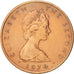 Isola di Man, Elizabeth II, 1/2 Penny, 1976, BB+, Bronzo, KM:32