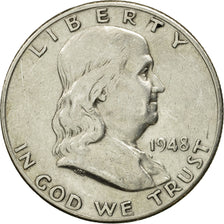 United States, Franklin Half Dollar, 1948, U.S. Mint, Denver, KM 199