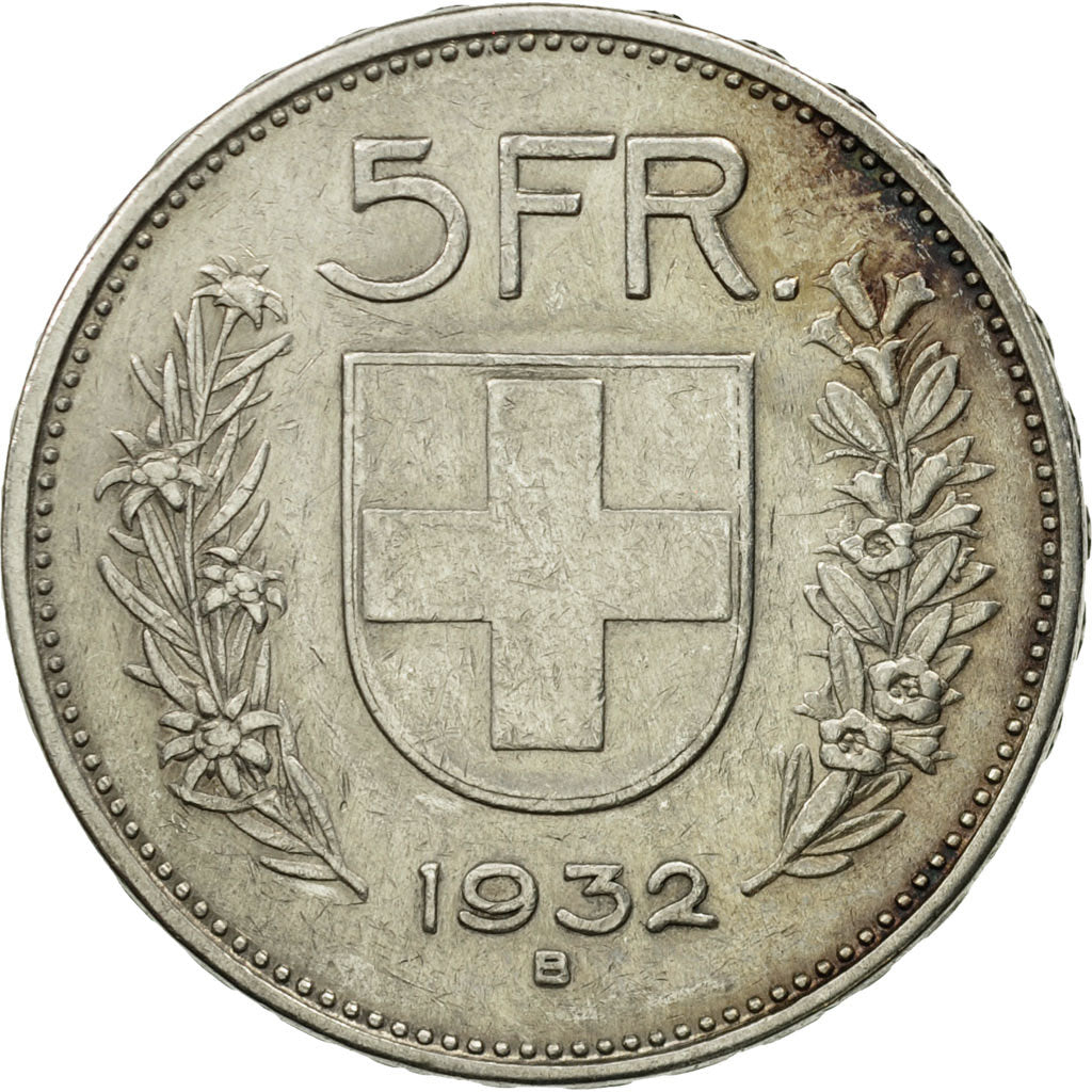 Switzerland, 5 Francs, 1932, Bern, EF(40-45), Silver, KM:40