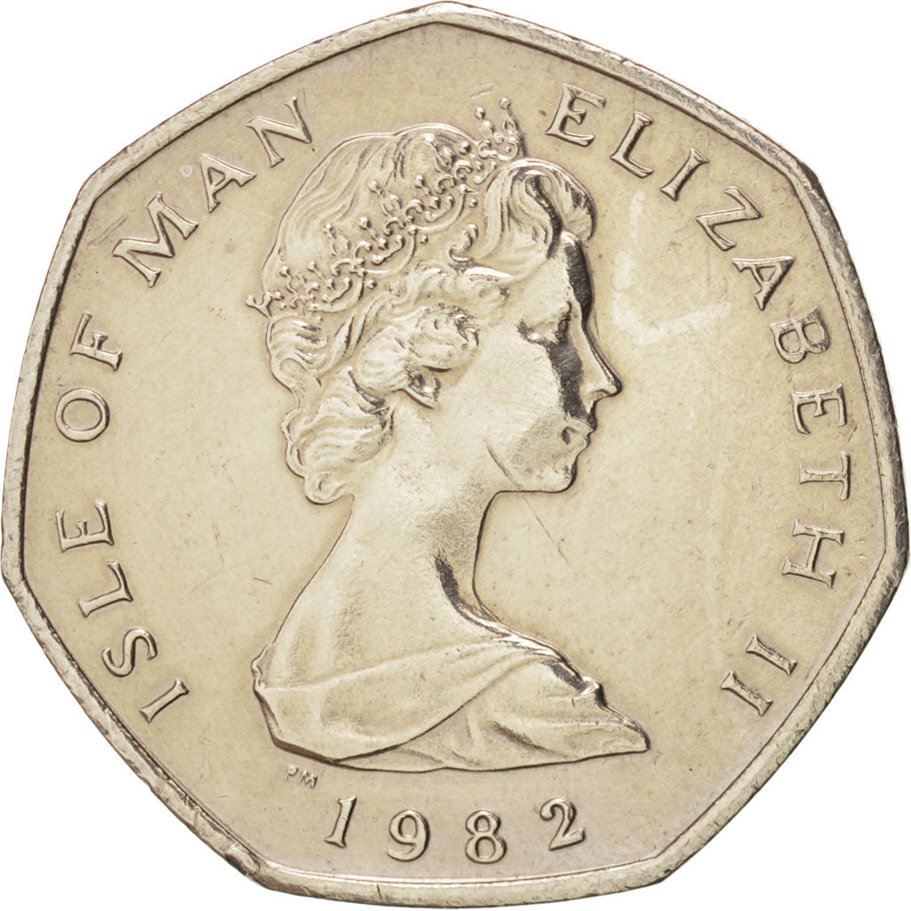 Isola di Man, Elizabeth II, 20 Pence, 1982, SPL, Rame-nichel, KM:90