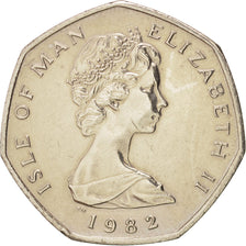 Isola di Man, Elizabeth II, 20 Pence, 1982, SPL, Rame-nichel, KM:90