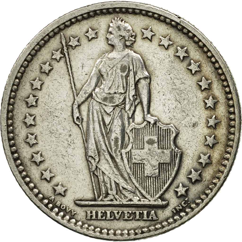 Switzerland, 2 Francs, 1907, Bern, EF(40-45), Silver, KM:21