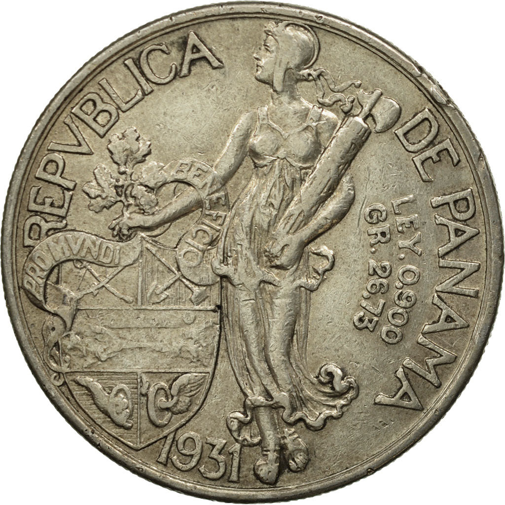 Panama, Balboa, 1931, EF(40-45), Silver, KM:13