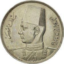 Egypt, Farouk, 20 Piastres, 1937, British Royal Mint, AU(50-53), Silver, KM:368
