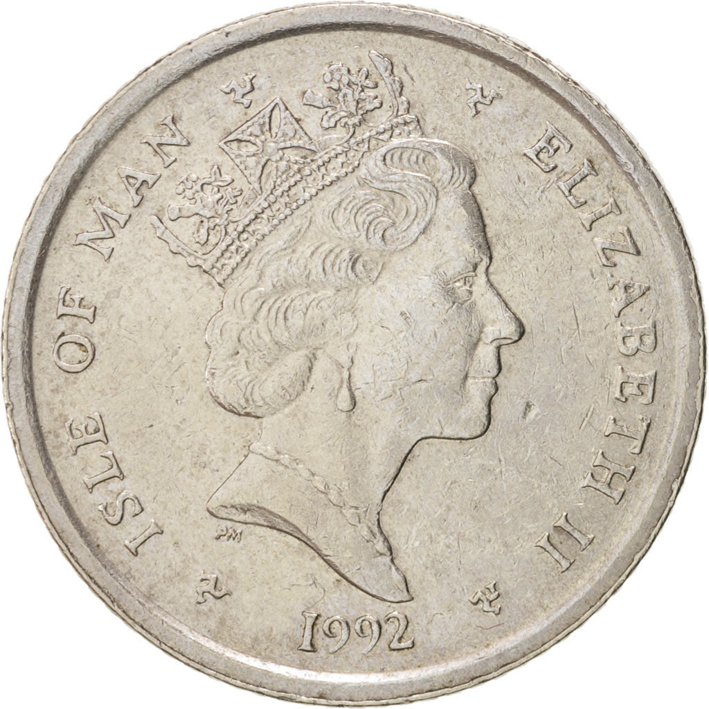 Isola di Man, Elizabeth II, 10 Pence, 1992, Pobjoy Mint, BB, Rame-nichel, KM:337