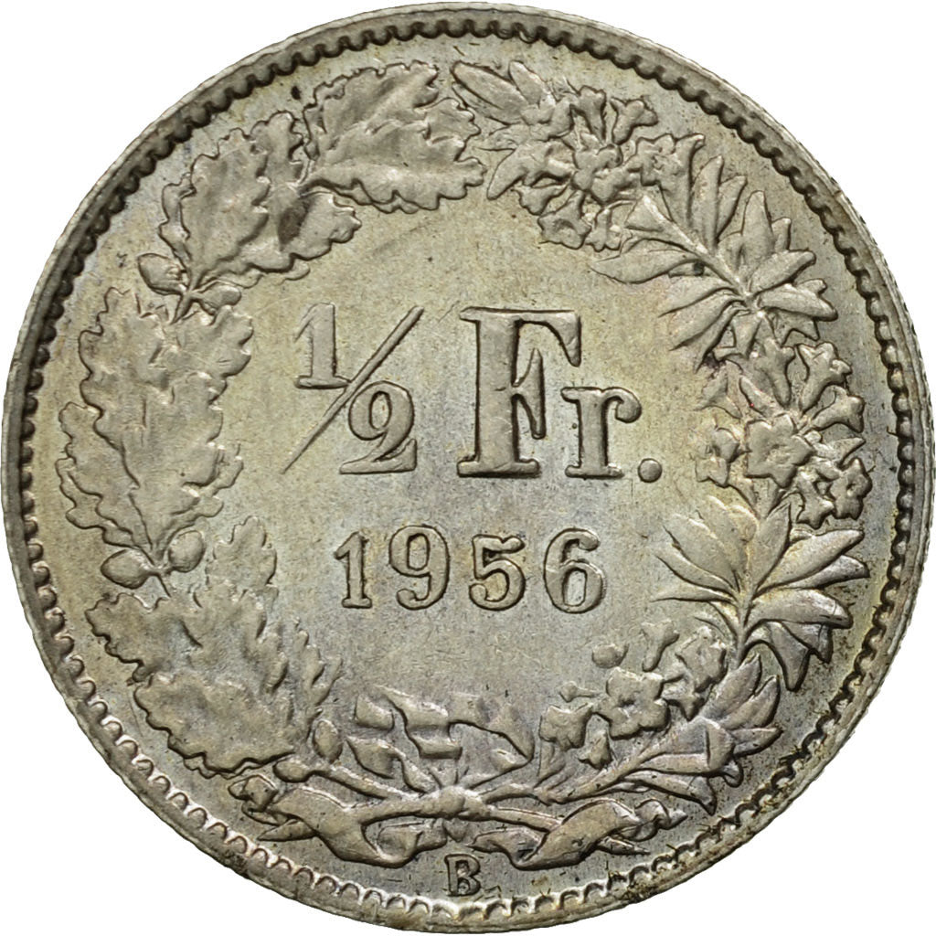 Monnaie, Suisse, 1/2 Franc, 1956, Bern, SUP, Argent, KM:23