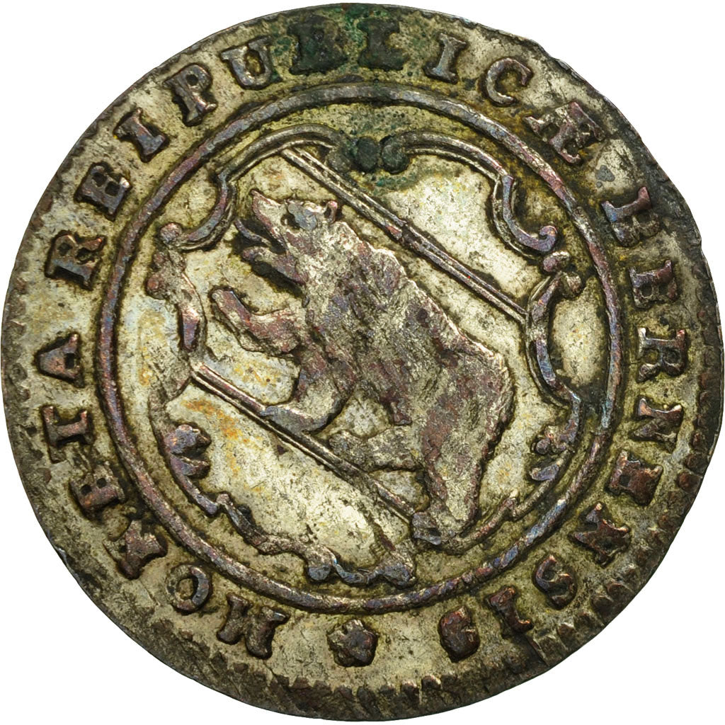 SWISS CANTONS, BERN, 1/2 Batzen, 1788, Bern, EF(40-45), Billon, KM:91