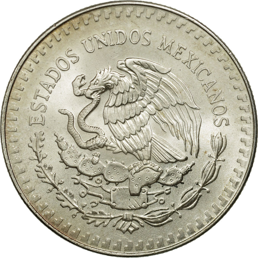 Mexico, Onza, Troy Ounce of Silver, 1991, Mexico City, AU(55-58), KM 494.2