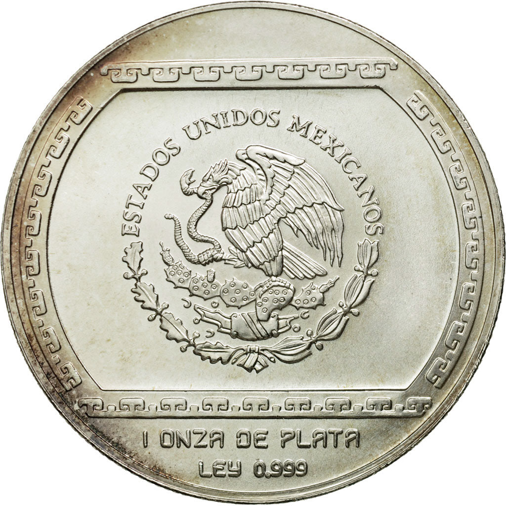 Mexico, 5 Nuevo Pesos, 1993, Mexico City, MS(60-62), Silver, KM:569