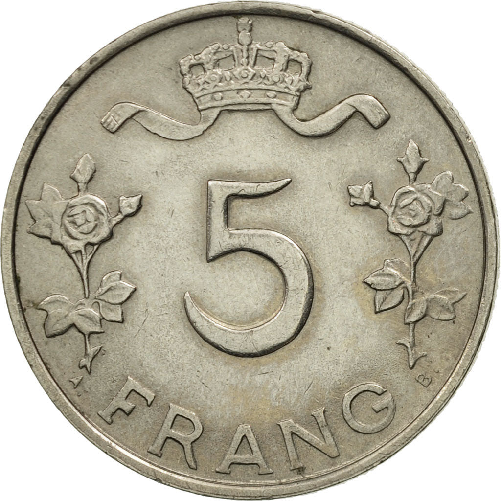 Luxembourg, Charlotte, 5 Francs, 1949, AU(50-53), Copper-nickel, KM:50