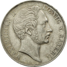 German States, BAVARIA, Maximilian II, 2 Gulden, 1855, Munich, KM 848