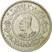 Coin, Morocco, Mohammed V, 500 Francs, 1956, Paris, MS(60-62), Silver, KM:54