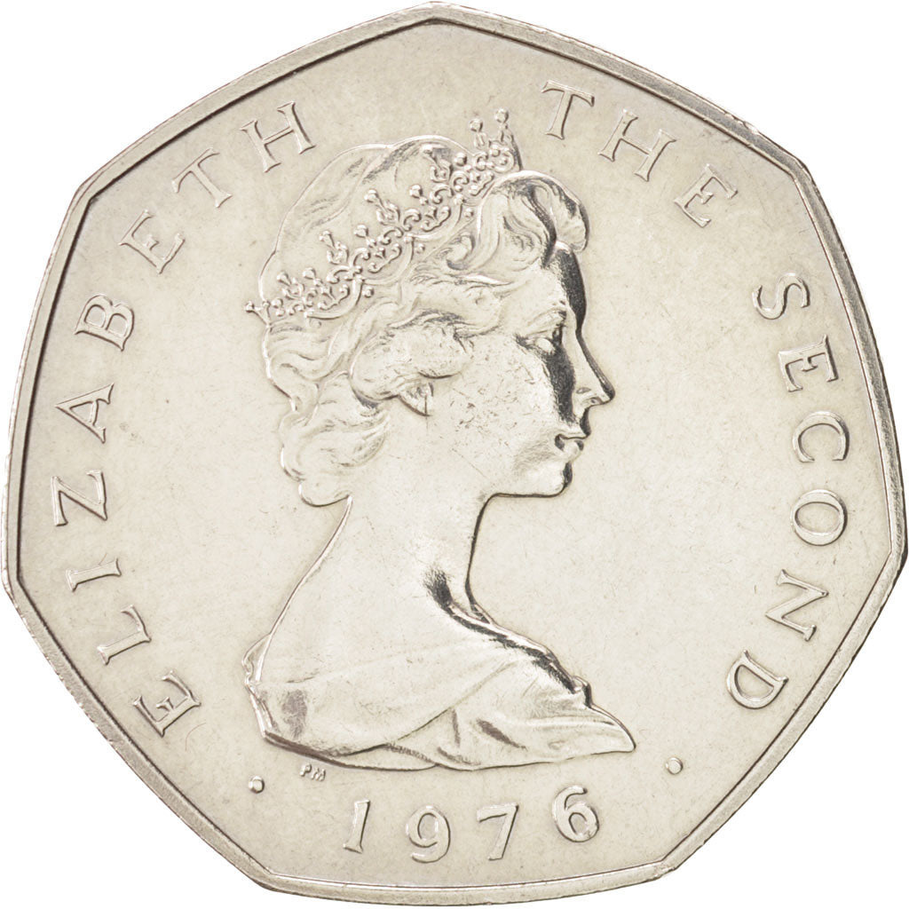 Isle of Man, Elizabeth II, 50 Pence, 1976, KM:39
